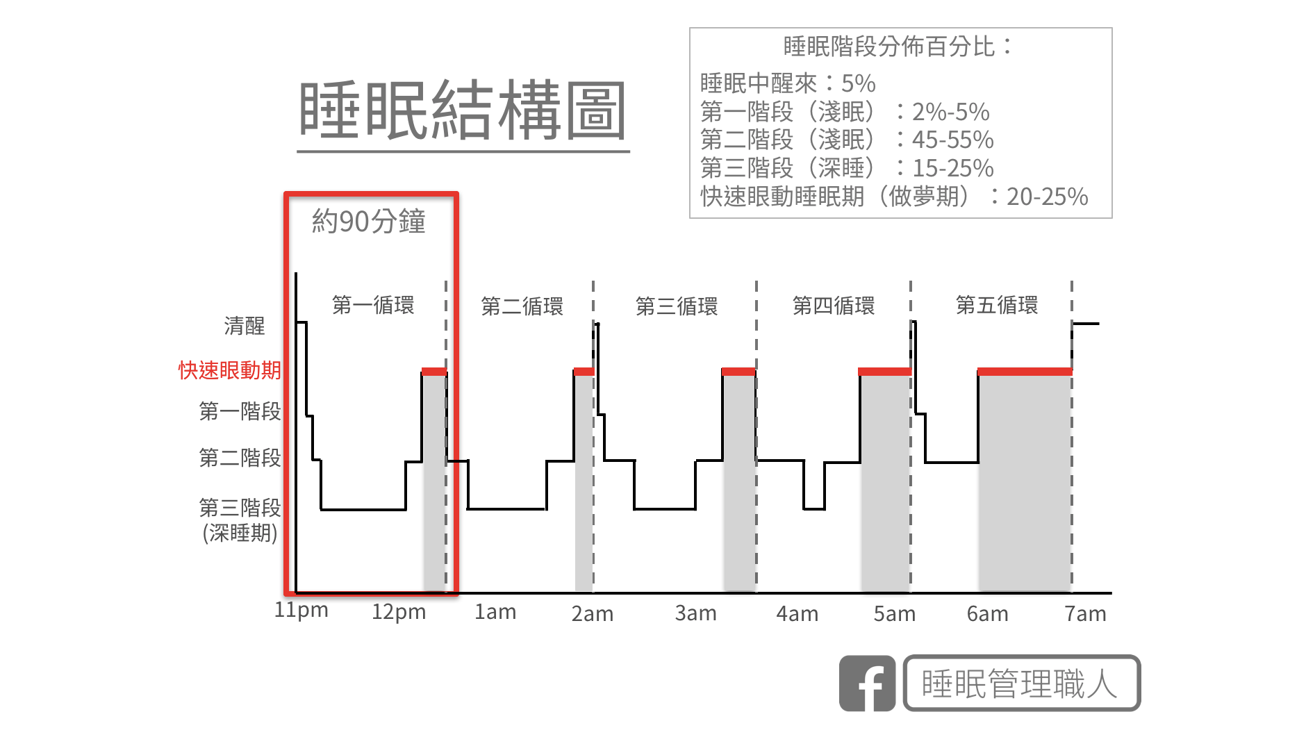 睡眠週期結構圖